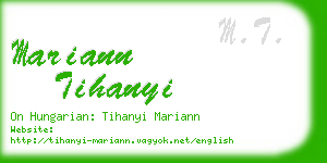 mariann tihanyi business card